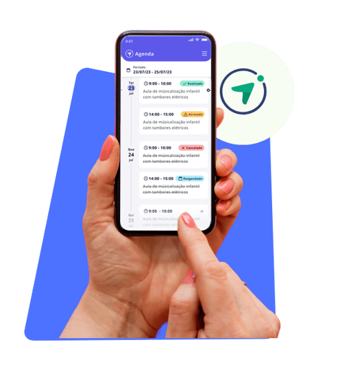 App do educador - Mão segurando